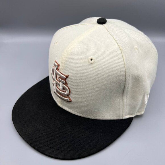 St. Louis Cardinals 7 1/2 White Black 59Fifty New Era Fitted Cap - Picture 3 of 8